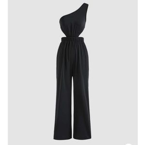 One shoulder Cider black jumpsuit